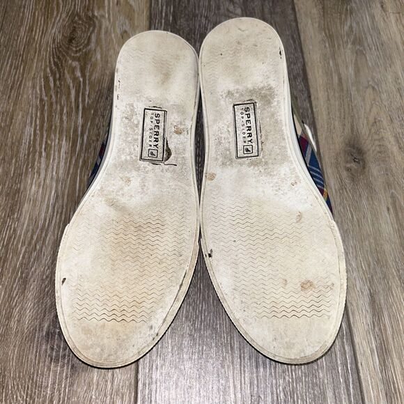 Sperry Top Sider Womens US Size 7.5 Blue Red Plaid Slip On Boat Shoes 977982 B9 - Picture 11 of 11